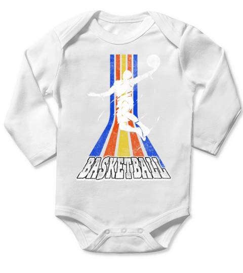 Basketball Player Sports Dunking Vintage Retro Long Sleeve Baby One-Piece