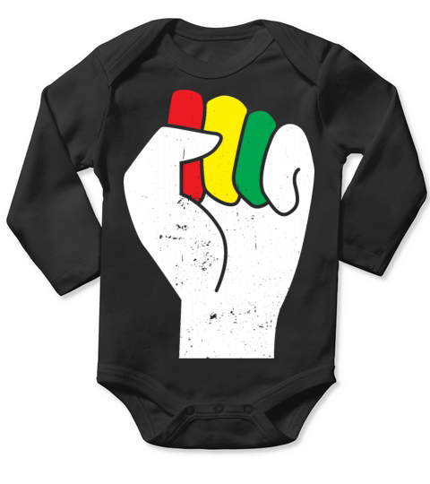 Black Clenched Fist Clothing Gift African Long Sleeve Baby One-Piece