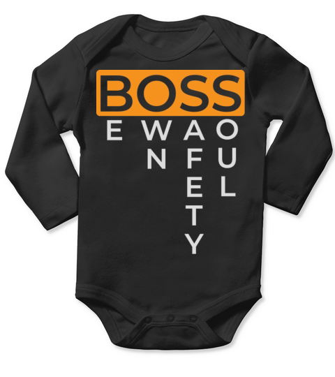 Boss Logo Funny Design Gold Long Sleeve Baby One-Piece