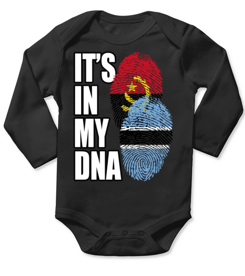 Botswana And Angolan Mix Heritage DNA Flag Long Sleeve Baby One-Piece