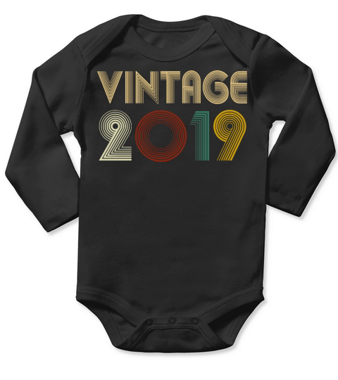 Boy Vintage 2019 3rd Birthday Retro 3 Years Old Long Sleeve Baby One-Piece