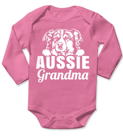 Cute AUSSIE dog for pet lover grandma or mom Long Sleeve Baby One-Piece