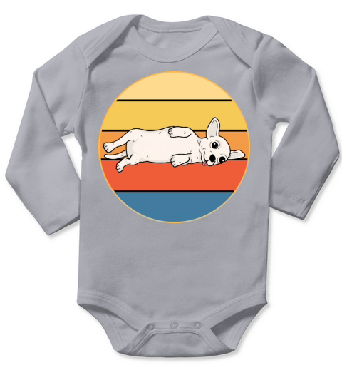 Cute Chihuahua Dog Breed Vintage Retro Sunset Long Sleeve Baby One-Piece