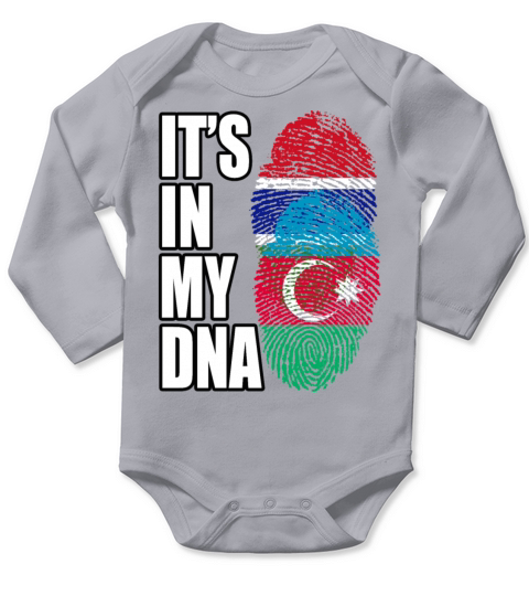 Gambian And Azerbaijani Mix Heritage DNA Flag Long Sleeve Baby One-Piece