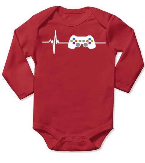 Gamer Heartbeat Game Controller for Nerdy Gamer Long Sleeve Baby One-Piece