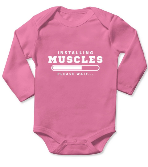 Installing Muscles please wait Long Sleeve Baby One-Piece