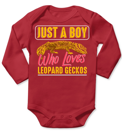 Just A Boy Who Loves Leopard Geckos Long Sleeve Baby One-Piece