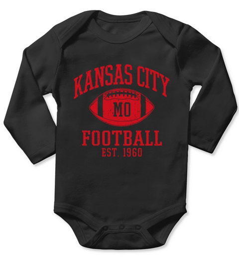 Kansas City Football Vintage Kc Missouri Chief Ret Long Sleeve Baby One-Piece