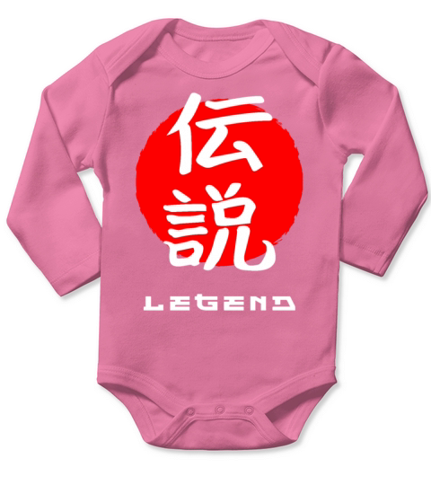 Legend Japan quote Japanese kanji words character Long Sleeve Baby One-Piece