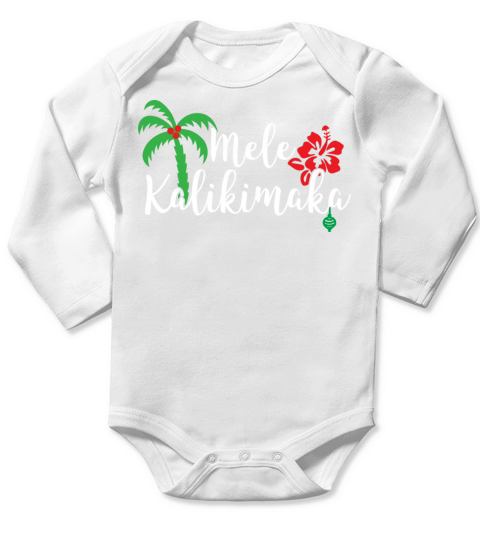 Mele Kalikimaka Hawaiian Merry Christmas Long Sleeve Baby One-Piece