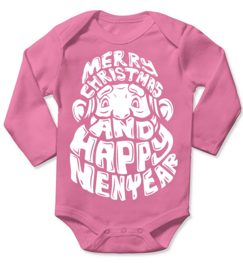 Merry Christmas and Happy New Year Long Sleeve Baby One-Piece