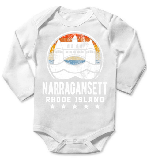 Narragansett - Rhode Island Gansett Retro Vintage Long Sleeve Baby One-Piece