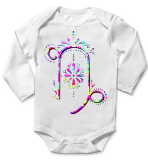 Neon Horoscopes Capricorn343 Long Sleeve Baby One-Piece