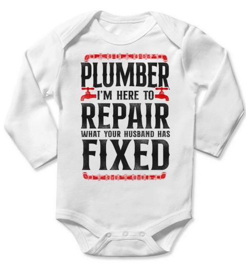 Plumbing Plumber Vintage Plumber Long Sleeve Baby One-Piece