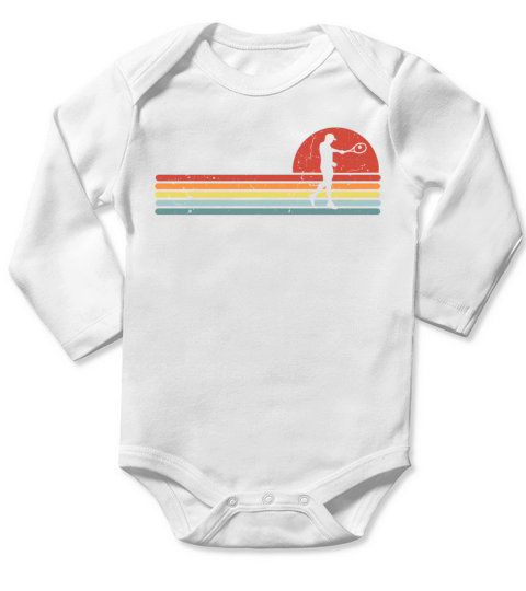 Retro Tennis Lovers Gifts Vintage Players Coach Long Sleeve Baby One-Piece