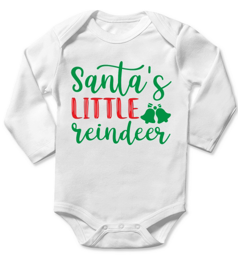 Merry Christmas Santas little reindeer Christmas Long Sleeve Baby One-Piece