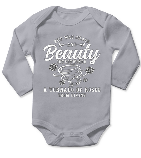 Tornadoes She Was Chaos And Storms Tornado Chaser Long Sleeve Baby One-Piece