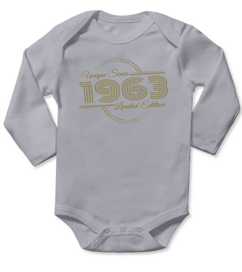 Unique since 1963 Retro Birthday Vintage Style Long Sleeve Baby One-Piece