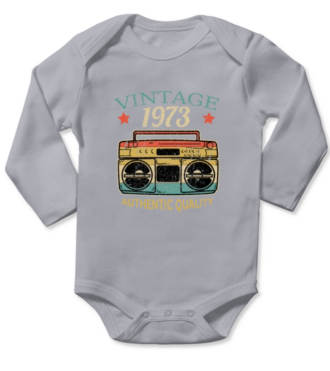 Vintage 1973 Radio Authentic Quality B-Day Gift Long Sleeve Baby One-Piece