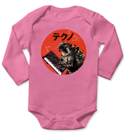 Vintage Analog Synthesizer - Japanese Retro Long Sleeve Baby One-Piece