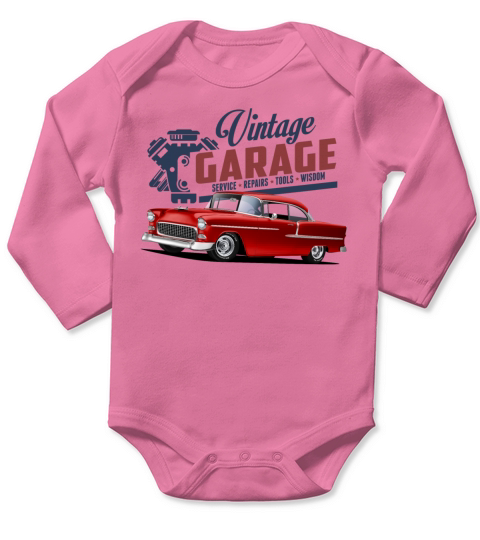 Vintage Garage 55 Street Rod Long Sleeve Baby One-Piece