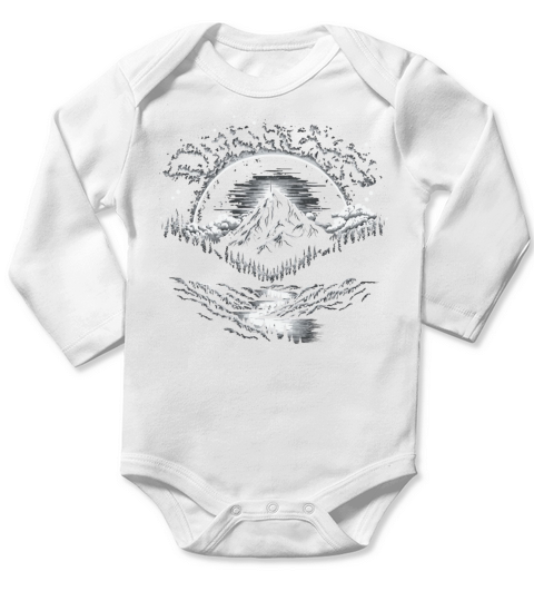 Vintage Mountain Long Sleeve Baby One-Piece