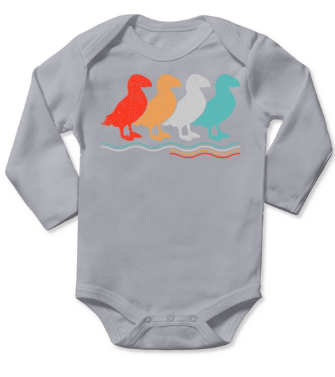 Vintage Puffin Bird Seabird Puffins Long Sleeve Baby One-Piece
