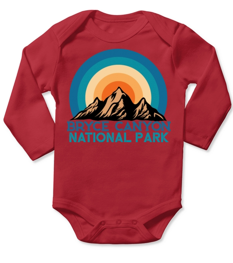 Vintage Retro Bryce Canyon National Park Mountain Long Sleeve Baby One-Piece