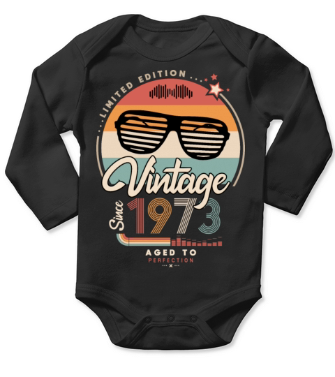 Vintage since 1973 Long Sleeve Baby One-Piece