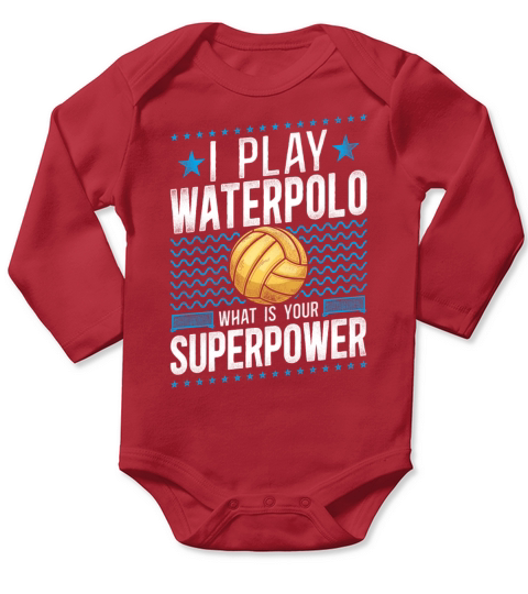 Water Polo Vintage I Play Water Long Sleeve Baby One-Piece