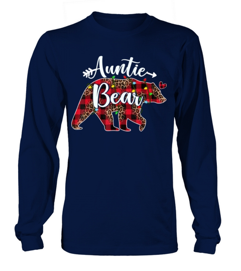 Auntie Bear Red Buffalo Plaid Christmas Pajama Xma Long sleeved Unisex
