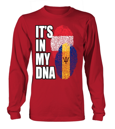 Barbadian And Austrian Mix Heritage DNA Flag Long sleeved Unisex