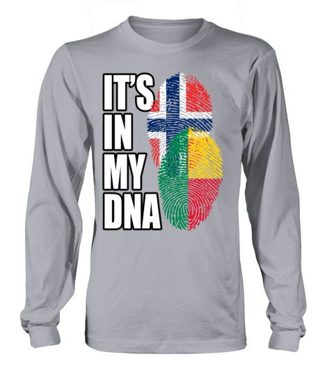 Beninese And Norwegian Mix Heritage DNA Flag Long sleeved Unisex