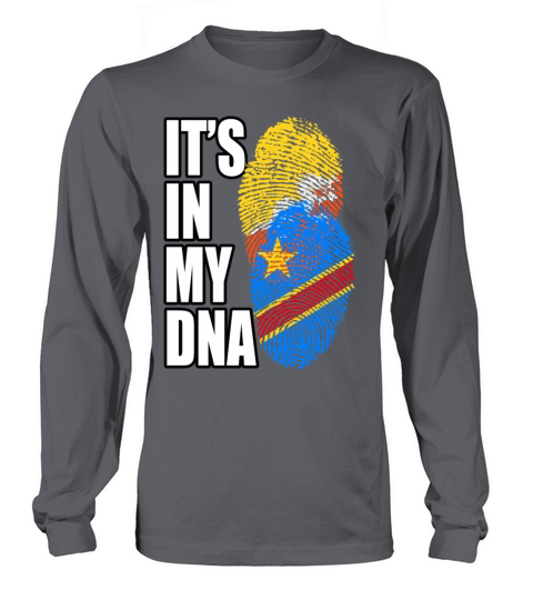 Bhutanese And Congolese Mix Heritage DNA Flag Long sleeved Unisex