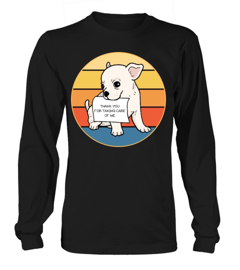 Cute Chihuahua Dog Breed Vintage Retro Sunset Long sleeved Unisex