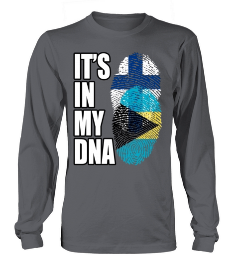 Finland And Bahamian Mix Heritage DNA Flag Long sleeved Unisex