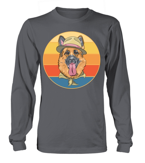 German Shepherd Dog Breed Vintage Retro Sunset Long sleeved Unisex