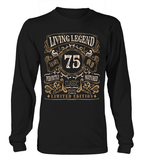 Retro Vintage Birth Whiskey Age 75 Years Old Long sleeved Unisex