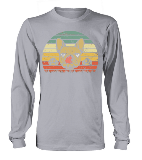 Retro Vintage French Bulldog Frenchie For Men Wome Long sleeved Unisex