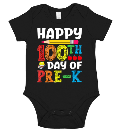 100 Days Of School Design for Kindergarten Teacher Short Sleeve Baby One-Piece