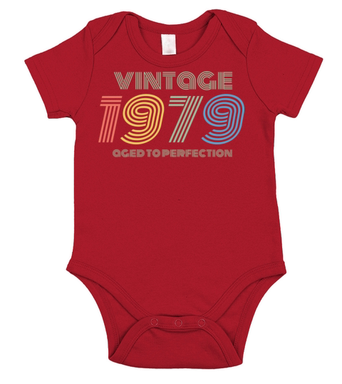 1979 Birthday Vintage Aged Perfection Funny Retro Short Sleeve Baby One-Piece