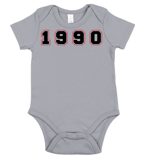 1990 Year Number Short Sleeve Baby One-Piece