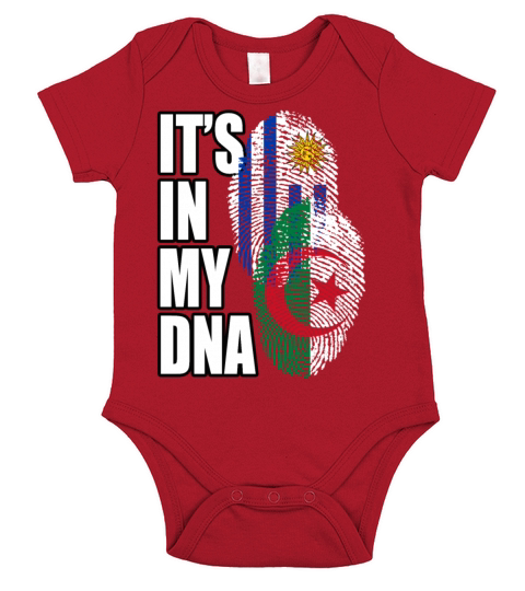 Algerian And Uruguayan Mix Heritage DNA Flag Short Sleeve Baby One-Piece