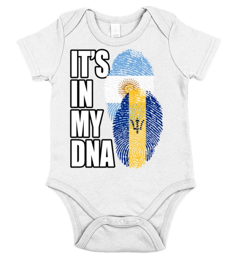 Barbadian And Argentinian Mix Heritage DNA Flag Short Sleeve Baby One-Piece