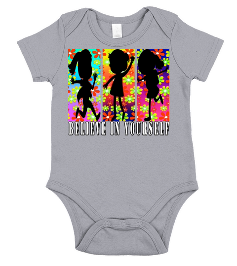 Believe In Yourself With Roses Flowers For Kids Short Sleeve Baby One-Piece