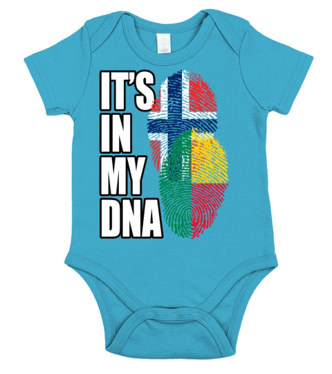 Beninese And Norwegian Mix Heritage DNA Flag Short Sleeve Baby One-Piece