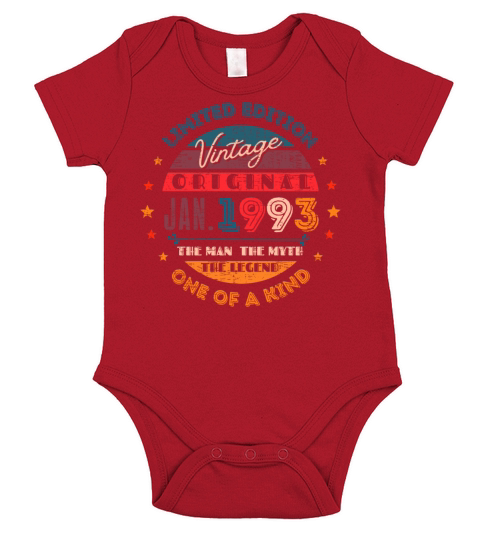 Birthday January 1993 limited edition Short Sleeve Baby One-Piece