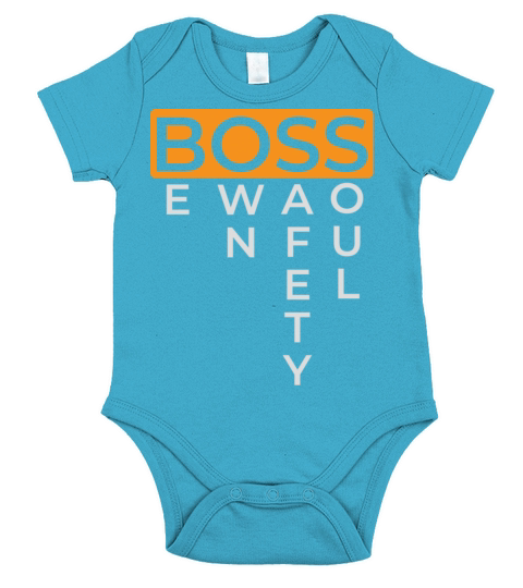 Boss Logo Funny Design Gold Short Sleeve Baby One-Piece