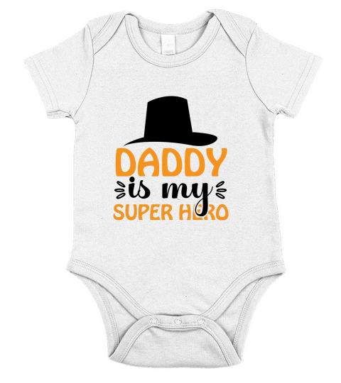 Daddy is my super hero Short Sleeve Baby One-Piece