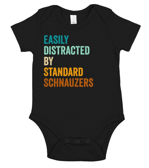 Easily Distracted By Standard Schnauzers Short Sleeve Baby One-Piece